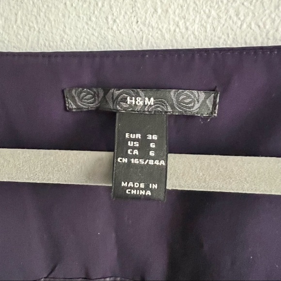 Vintage H&M Scoop Neck Purple Sleeveless A Line Cocktail Mini Dress Size 6 - Picture 5 of 6